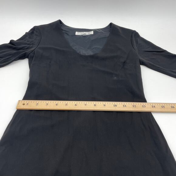 ANDREA POLIZZI for Rex Lester Black Fitted Shift Pullover Dress Size 4 Stretch - Picture 6 of 8